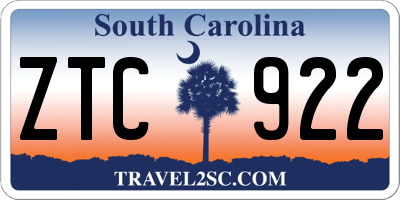 SC license plate ZTC922