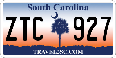 SC license plate ZTC927