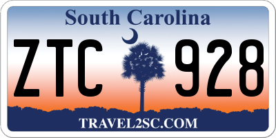 SC license plate ZTC928