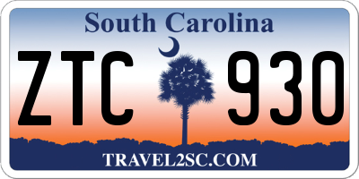 SC license plate ZTC930