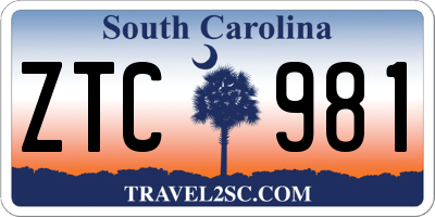 SC license plate ZTC981