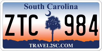 SC license plate ZTC984