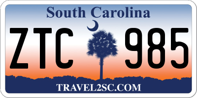 SC license plate ZTC985