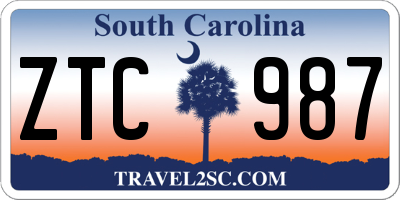 SC license plate ZTC987