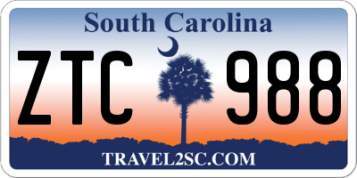 SC license plate ZTC988