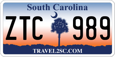 SC license plate ZTC989