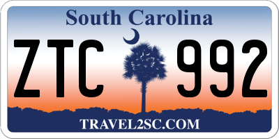 SC license plate ZTC992