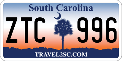 SC license plate ZTC996