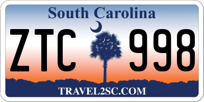 SC license plate ZTC998