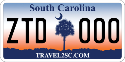 SC license plate ZTD000