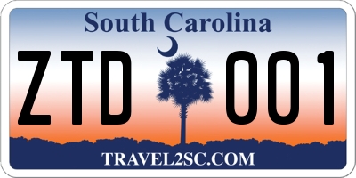 SC license plate ZTD001