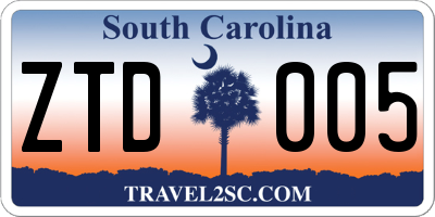 SC license plate ZTD005