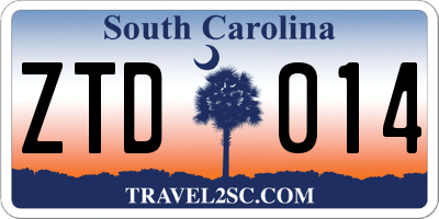 SC license plate ZTD014