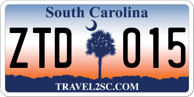 SC license plate ZTD015