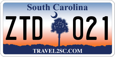 SC license plate ZTD021