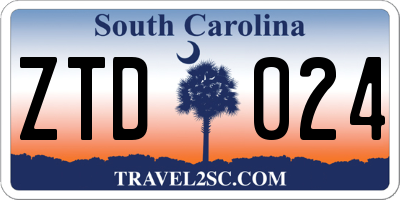 SC license plate ZTD024