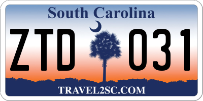 SC license plate ZTD031