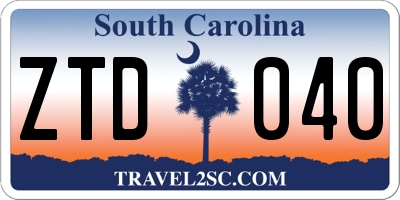 SC license plate ZTD040