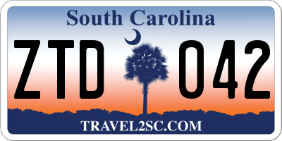 SC license plate ZTD042