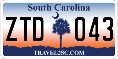 SC license plate ZTD043