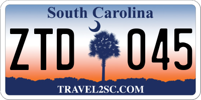 SC license plate ZTD045