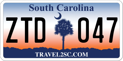 SC license plate ZTD047