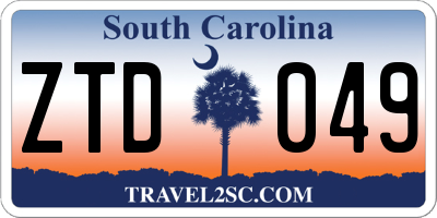 SC license plate ZTD049