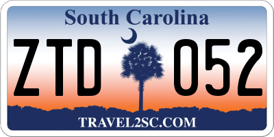 SC license plate ZTD052