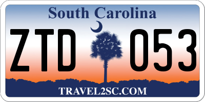 SC license plate ZTD053