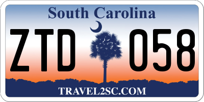 SC license plate ZTD058