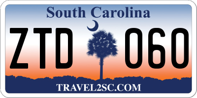 SC license plate ZTD060