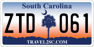 SC license plate ZTD061