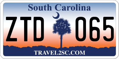 SC license plate ZTD065