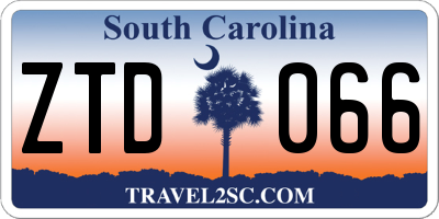 SC license plate ZTD066