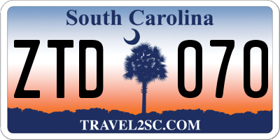 SC license plate ZTD070
