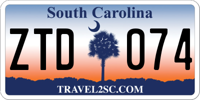 SC license plate ZTD074