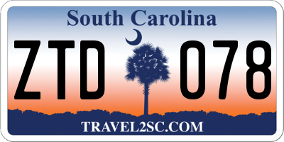 SC license plate ZTD078