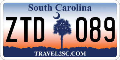SC license plate ZTD089