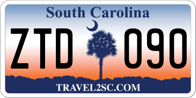 SC license plate ZTD090