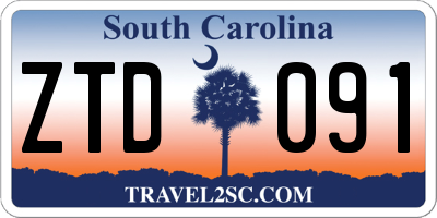 SC license plate ZTD091