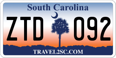 SC license plate ZTD092