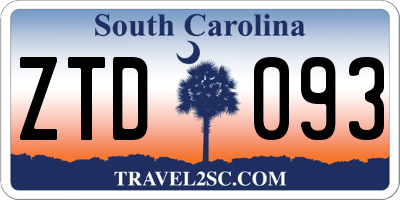 SC license plate ZTD093