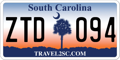 SC license plate ZTD094