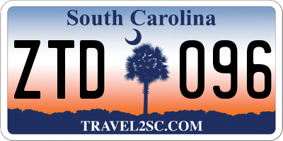 SC license plate ZTD096