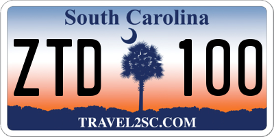 SC license plate ZTD100