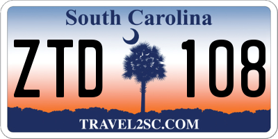 SC license plate ZTD108