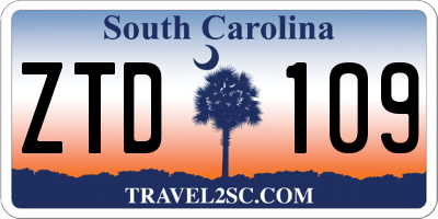 SC license plate ZTD109