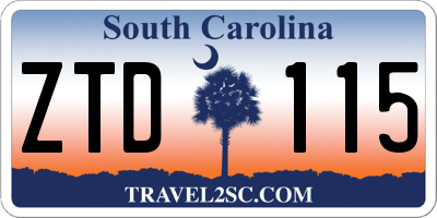 SC license plate ZTD115