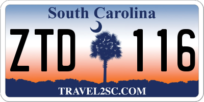 SC license plate ZTD116