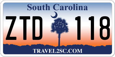 SC license plate ZTD118